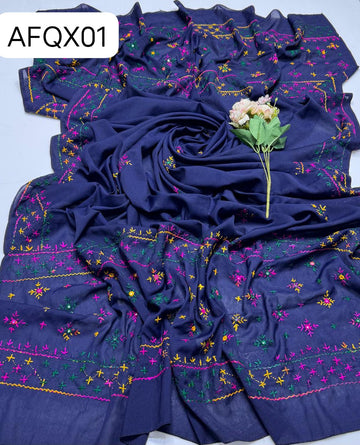 Stuff Swiss Lawn Chawal Shisha Jaal 4 Sided Border  With original Mirror heavy work  beautifull Chaddar Latest Artical💫